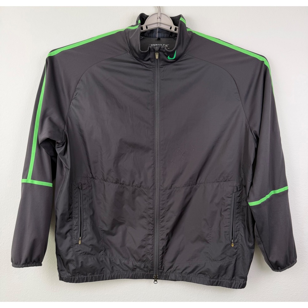 Nike Golf Jacket Mens 2XL Grey Good Full Zip Windbreaker Casual 582788-029
